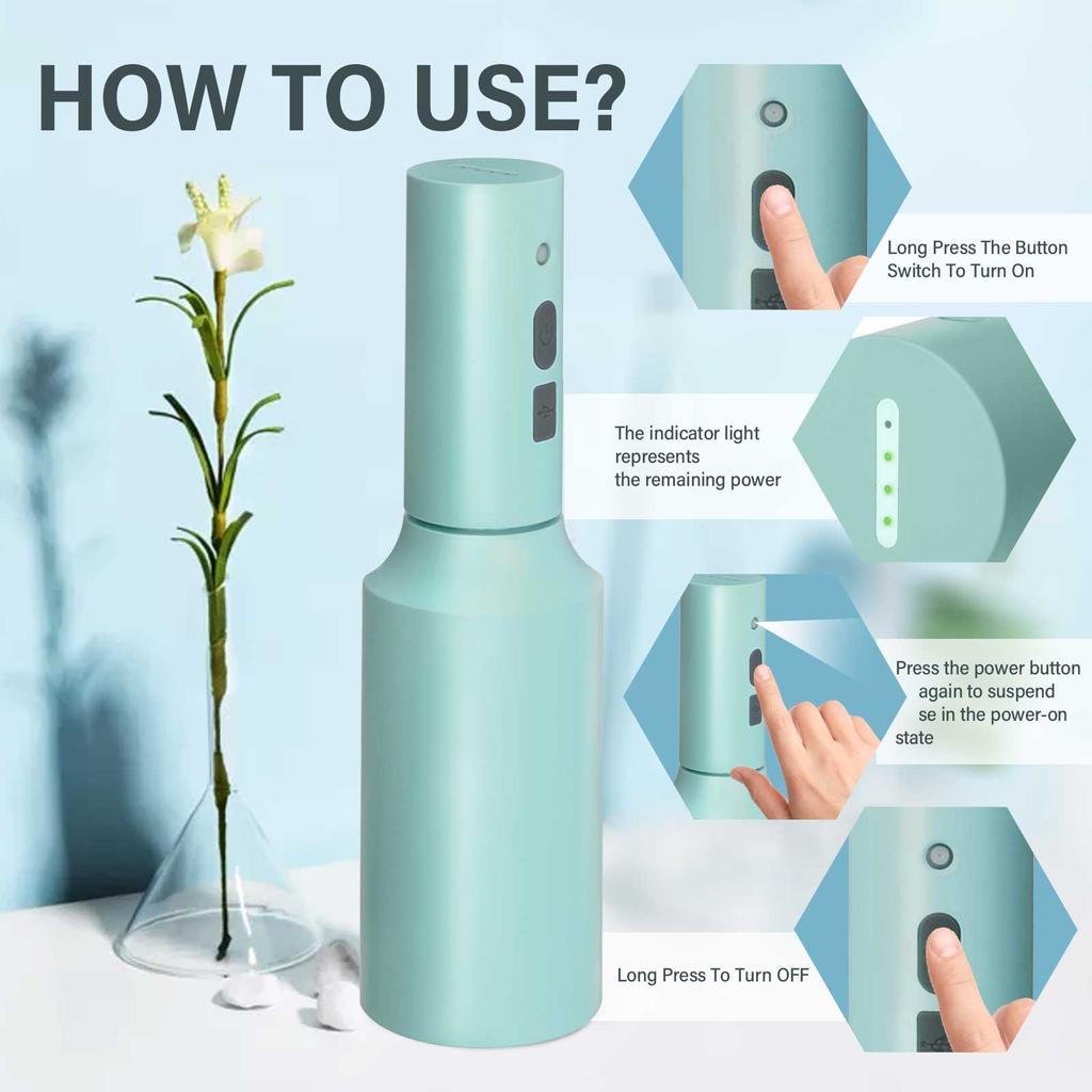 750ML Electric Spray Bottle Automatic USB Charging Easy To Use High Pressure Mist Spray Bottle Pneumatic Flower Spray Bottle