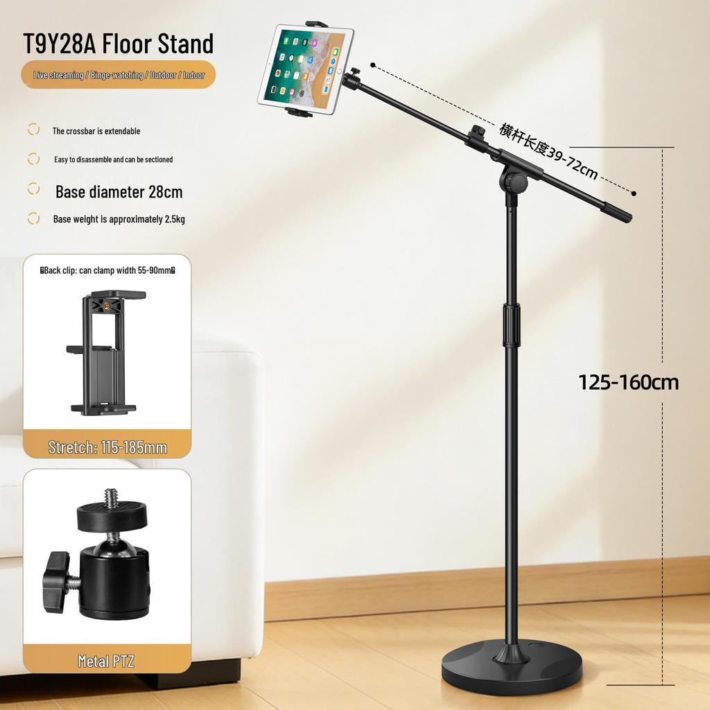 Metal Round Base Vertical Microphone Stand for KTV, Studio, Stage, or Camera/Projector Use