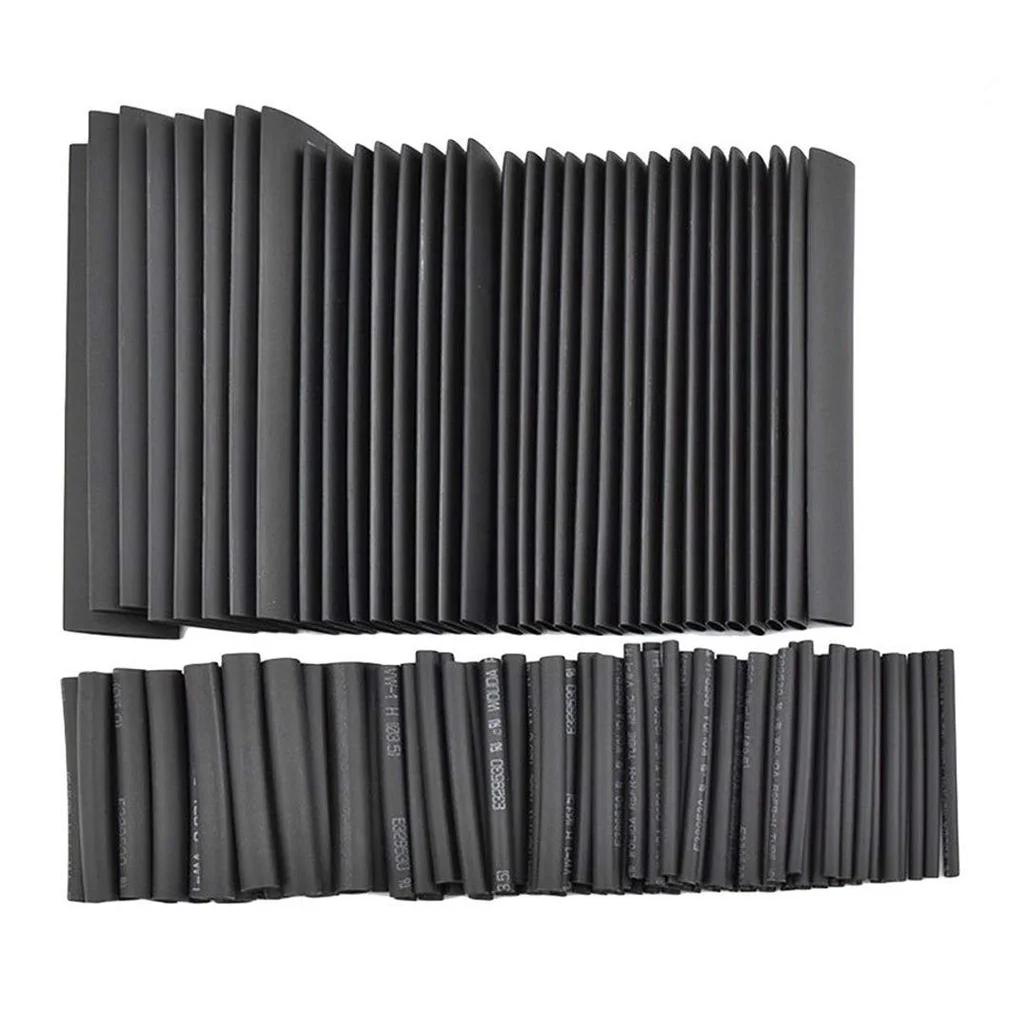 127pcs 7 Sizes Heat Shrink Sleeving Set Thermoresistant Tube Shrink Wrapping Wire Cable Polyolefin Wrap Tubing Ratio 2:1
