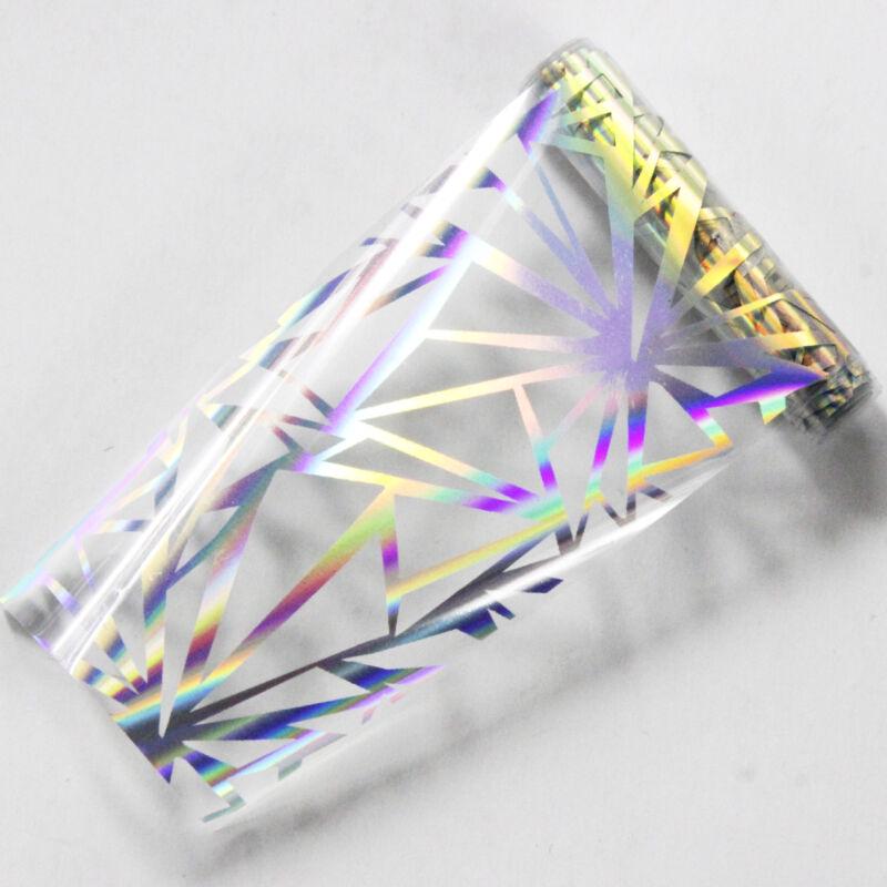 8 foi Holografic Nail Folie Punk Geometric Nail Art Transfer Autocolante Decalcomani