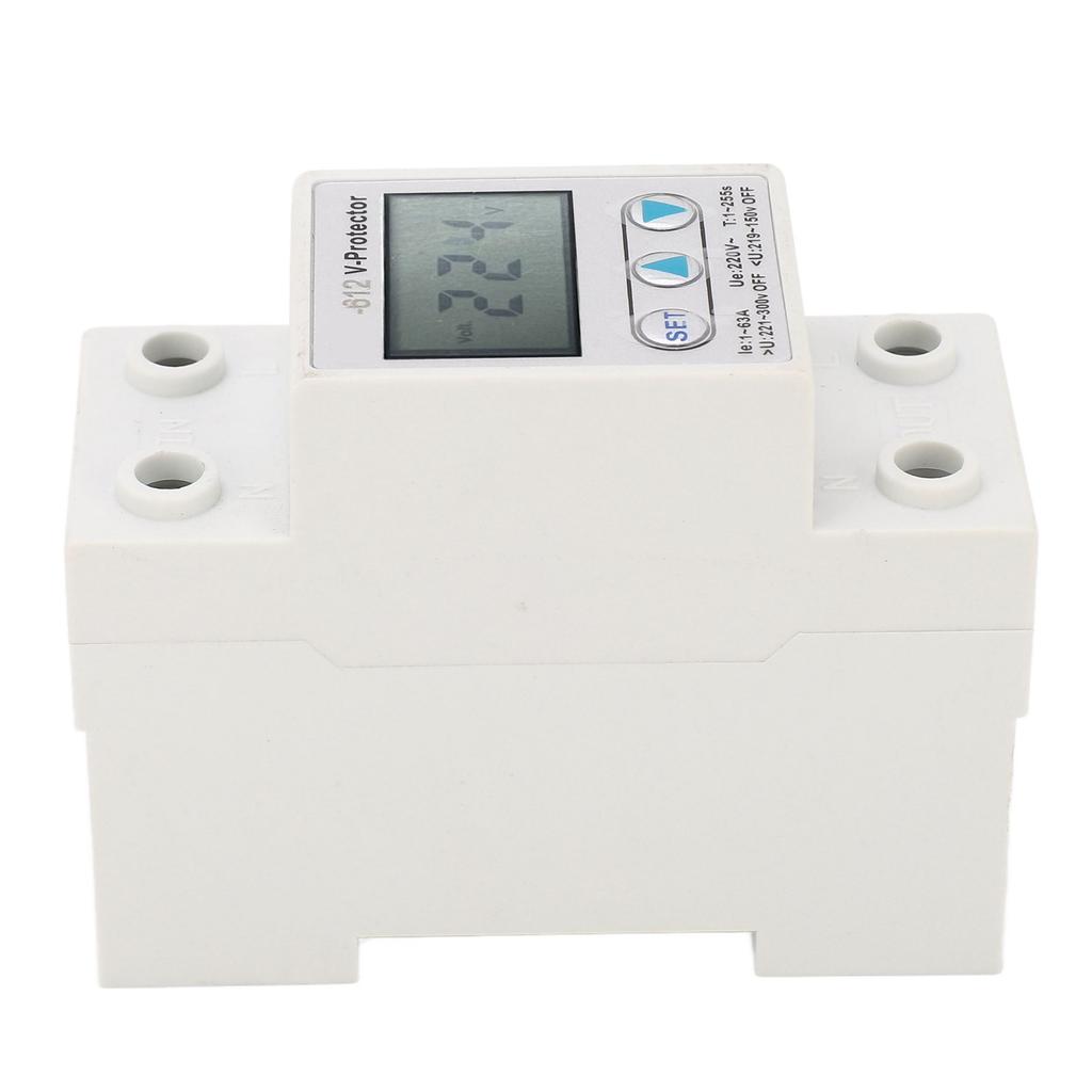 2P Voltage Protective Device LCD Self Recovery Over Under Voltage Protector Automatic Reset Switch A