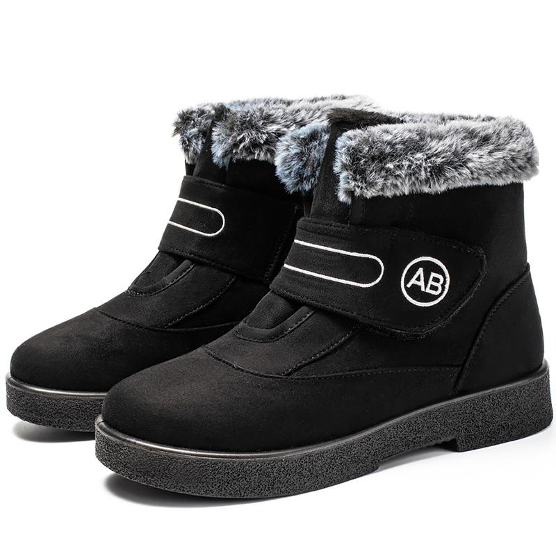 

fashion Women Boots Warm Fur Botas Mujer 2024 Winter Shoes For Woman Ankle Boots Winter Low Heels Snow Boots Black Elegant Rubber Shoes 44 чорний