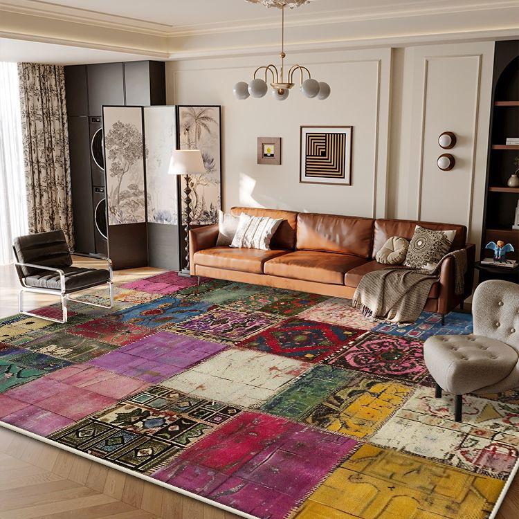 Boho Retro Carpet for Living Room Geometric Decoration Luxury Bedroom Bedside Rug 200x300 Foldable Non-slip Soft Mat Washable