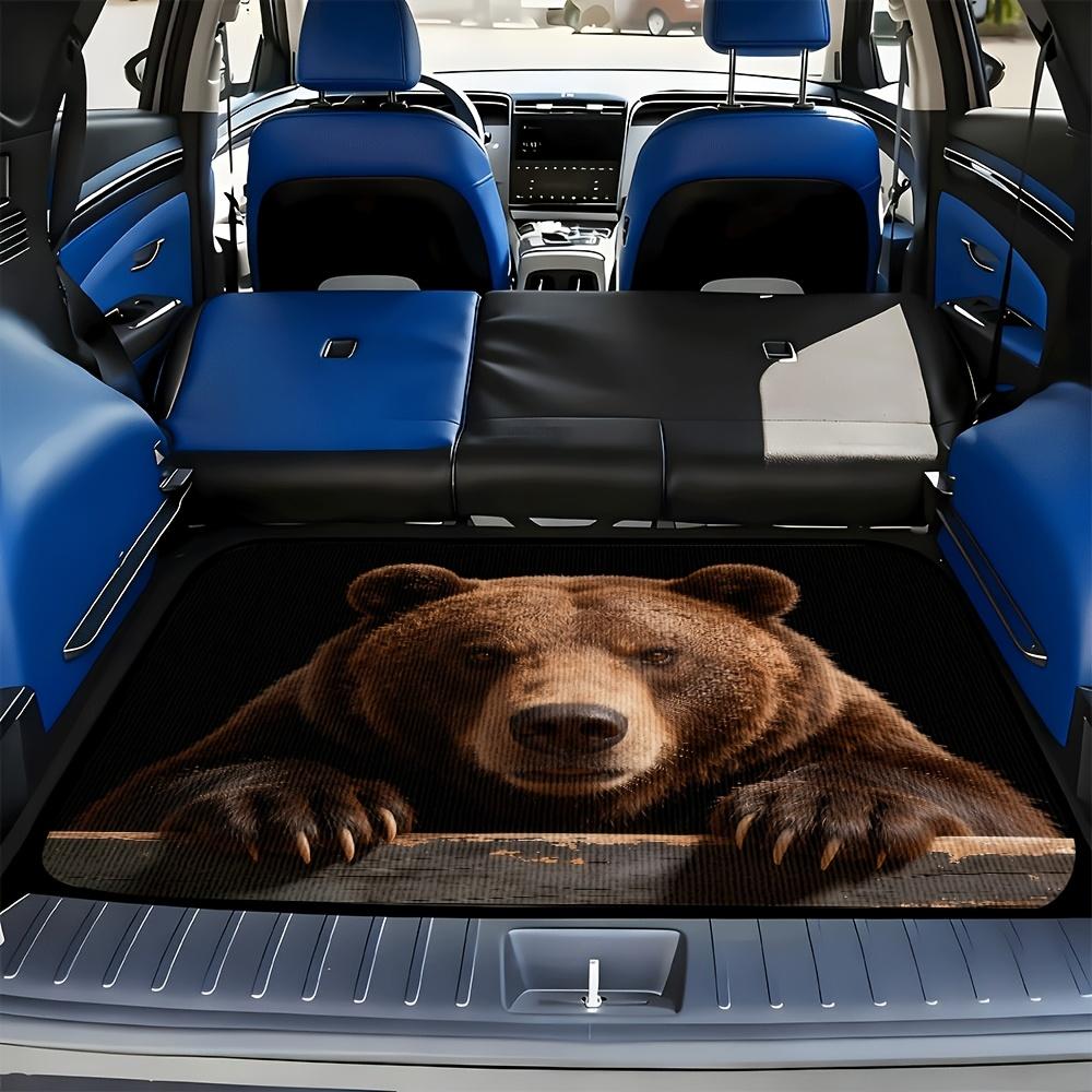 1Pcs Brown Bear Paw Print Car Trunk Mat with Anti Slip Cargo Liner Waterproof Rear Storage Protector Floor Mat for SUV Sedan Veh