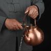 1600ML Antique Pure Copper Teapot Health Boiling Water Pot Handmade Carved Pot Red Copper Tea Set