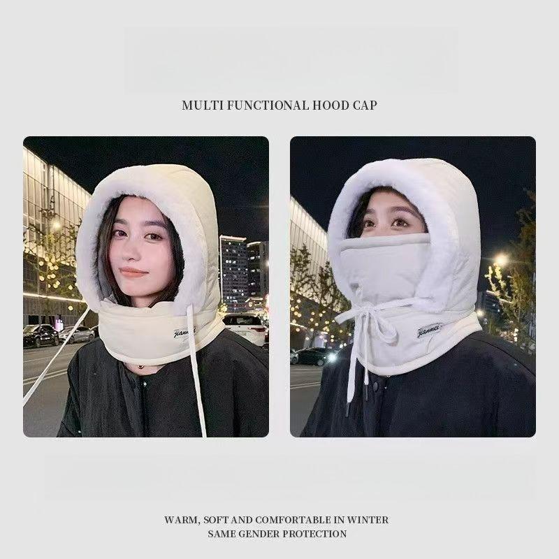 Fleece-Lined Winter Hat for Women, Warm Headgear, Outdoor Cycling Windproof Face Mask and Neck Warmer Combined