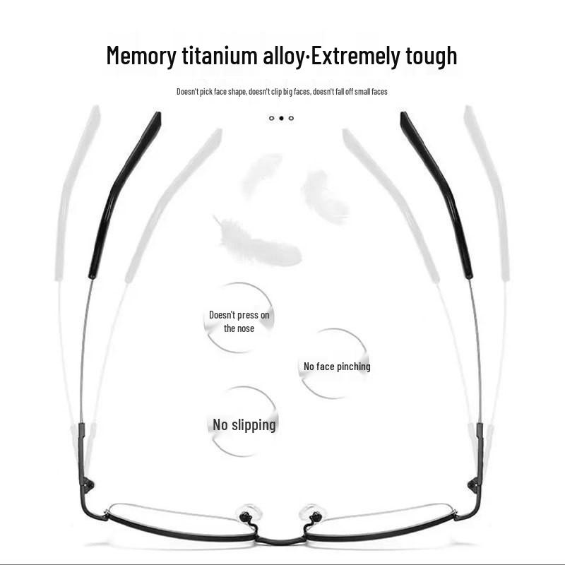 Color-Changing Bifocal Progressive Reading Glasses with Intelligent Zoom, Titanium Memory Frame, and Anti-Blue Light Protection