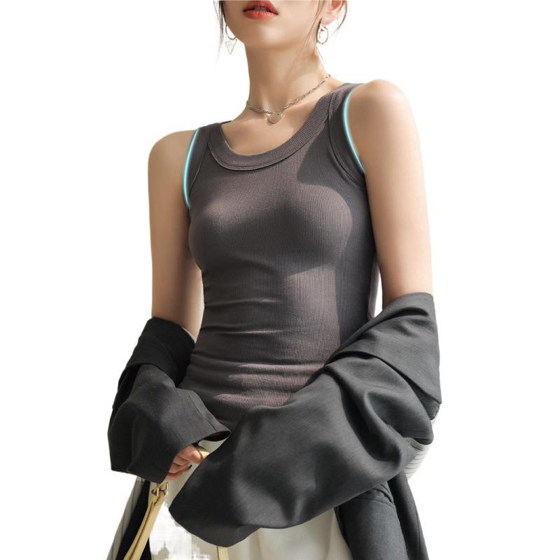 Women Sleeveless U Neck Tees T Shirt Ladies Tee Shirt Street Vest Wear Top