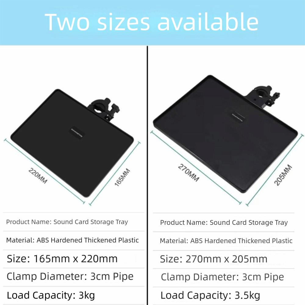 Universal Plastic Microphone Stand Tray Black Adjustable Clamp Phone Holder Tray Holder Live Streaming