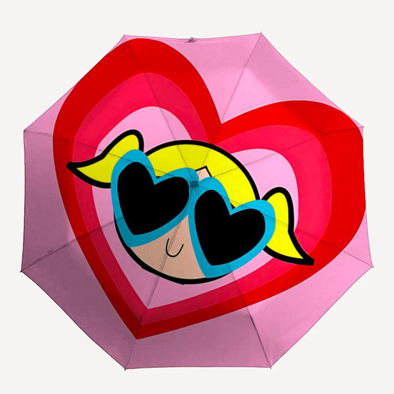

1pc Powerpuff Girls 8-Ribs Sturdy Frame, Automatic Open/Close, Durable & Colorful Ideal for Beach, Travel, And All Seasons, 10062