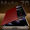 Para Huawei Mate 70 Pro+/Mate 70 Pro Funda Cuero Vacuno Genuino Ventana de Vista Cubierta para Teléfono Inteligente