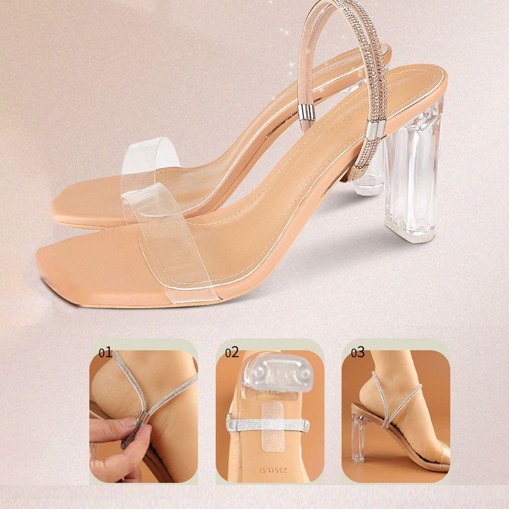 2Pairs Bundle High Heels Women Shoeslaces Ankle Holding Shoes Decorations Lazy Shoelaces Adjustable Elastic Shoe Belt Women