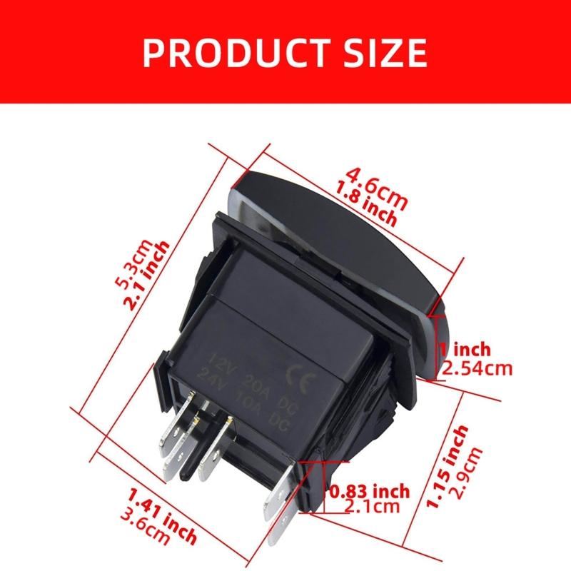 LED Light Waterproof Boats Marine Toggle Switches 5 Pins 2 Position Rocker Toggle Switches for Trucks Auto Motorcycle
