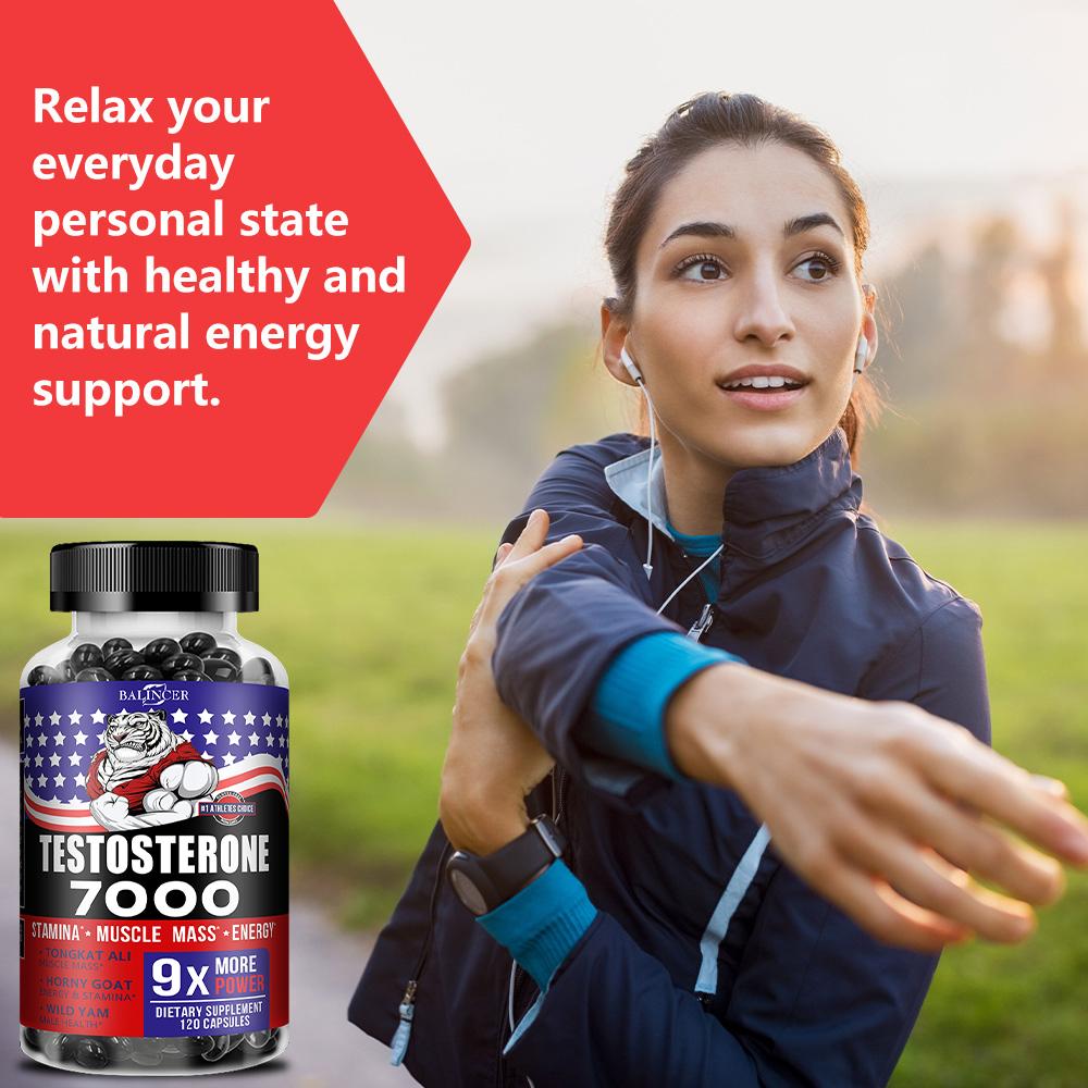 BALINSER Testosterone 7000 Herbal Blend Dietary Supplement 120 Capsules