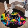 Vibrant Gaming Controller Art PrintRound Non-Slip chair mat chair carpet for office Rugs for Office Decor Gift For Valentine's Day Mother's Day Hallow