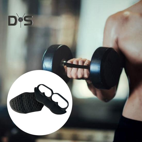 1 Pair Anti-Slip Workout Grips Men Women Hand Palm Protection Weight Lifting Dumbbell Deadlift Pull-Up Grippers Gym Training Exercise Fingerless