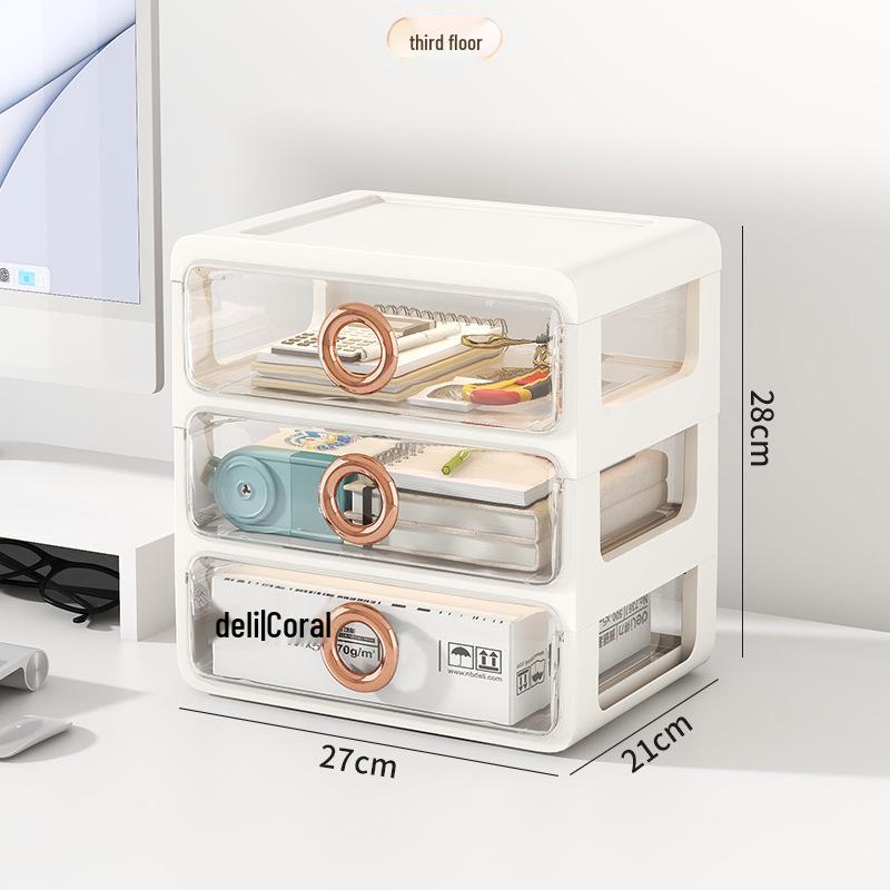 Elegant Vanity Table & Makeup Storage Box with Transparent Drawers