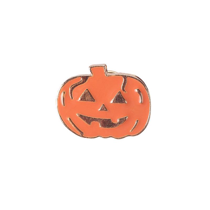 Trendy Halloweenská kreslená brož lebka dýně duch čarodějnice
