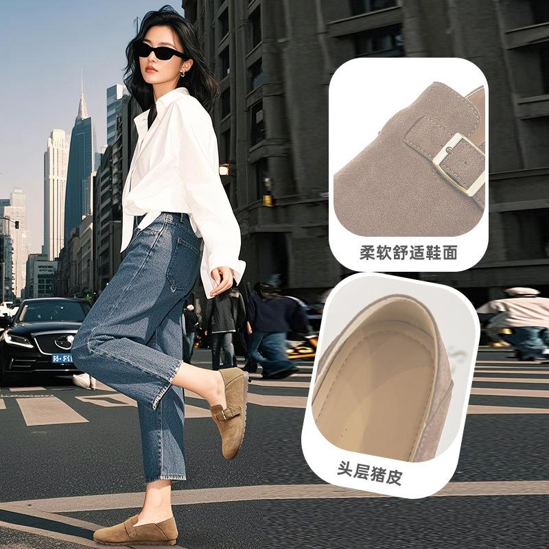 2025 autumn leather single shoes new shoes women's shoes versatile retro sports flats casual all-inclusive white shoes