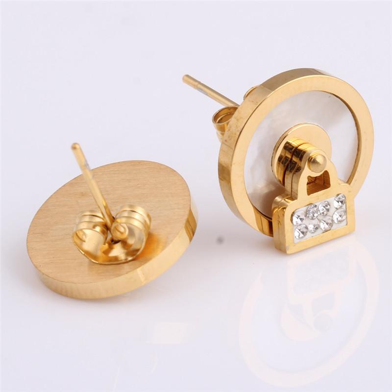 Crystal from Austrian Simple Titanium Steel Zircon Earrings Fit Women and Female
