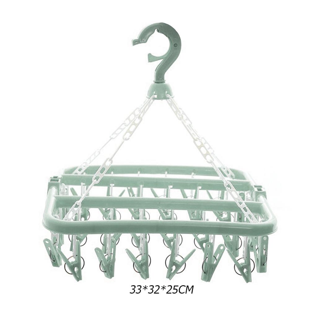 32/16 Klammern Faltbarer Wäscheständer Kleiderbügel Kinder Erwachsene Kleidungstrockner Winddicht Socken Unterwäsche Trockengestell Organizer Kunststoff