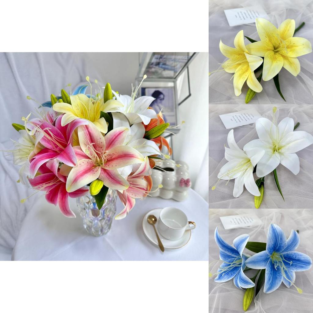 Wedding Lily 3d Printed Fake Flowers For Home Decor And Events