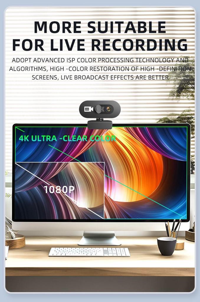UHD 4K Autofocus USB Camera with Built-in Mic and Privacy Cover