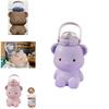 Lovely Bear Water Bottle With Strap And Handle Large Capacity Bounce Cup Perfect For Girls And Students