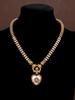 Court style medieval vintage enamel love necklace retro temperament sweater chain diamond-encrusted medieval love necklace