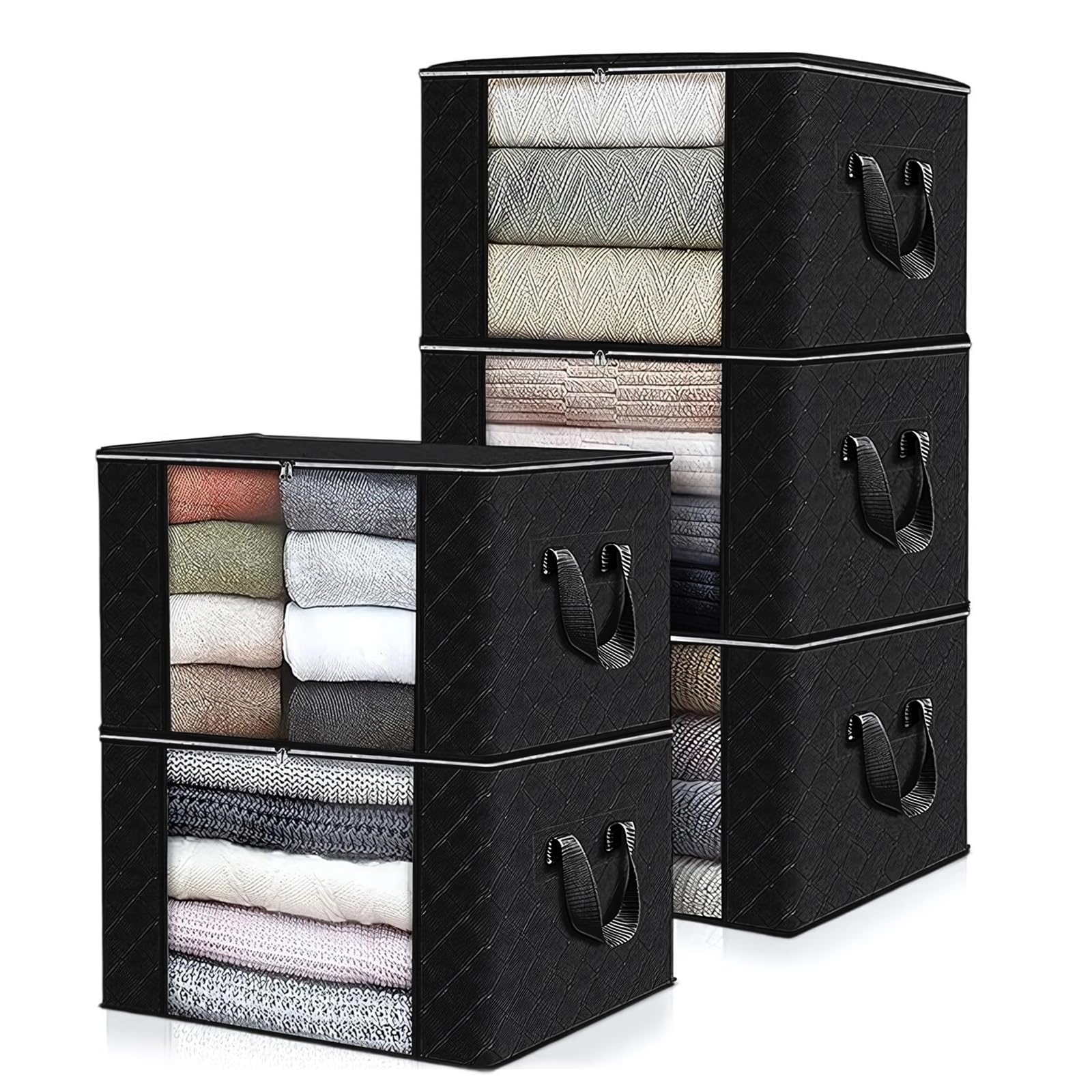 

GOSO Набор для хранения постельных принадлежностей из большого одеяла и одежды, вес 25 кг, складной, большое хранилище, хранение постельных принадлежностей при переезде, большое хранилище для постельных принадлежностей и одежды чёрный