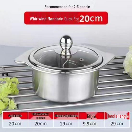 Stainless Steel Single-Serve Mini Hot Pot with Induction Compatibility and Extra Thick Design for One Person