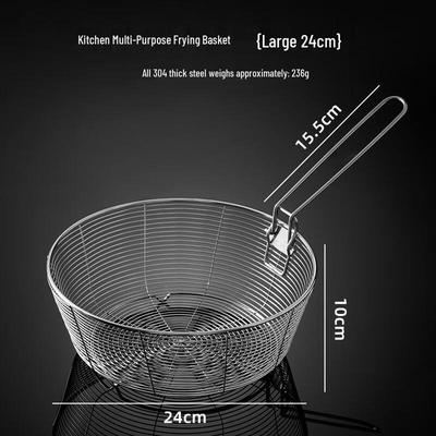 Zhongji 304 Stainless Steel Frying Strainer Basket