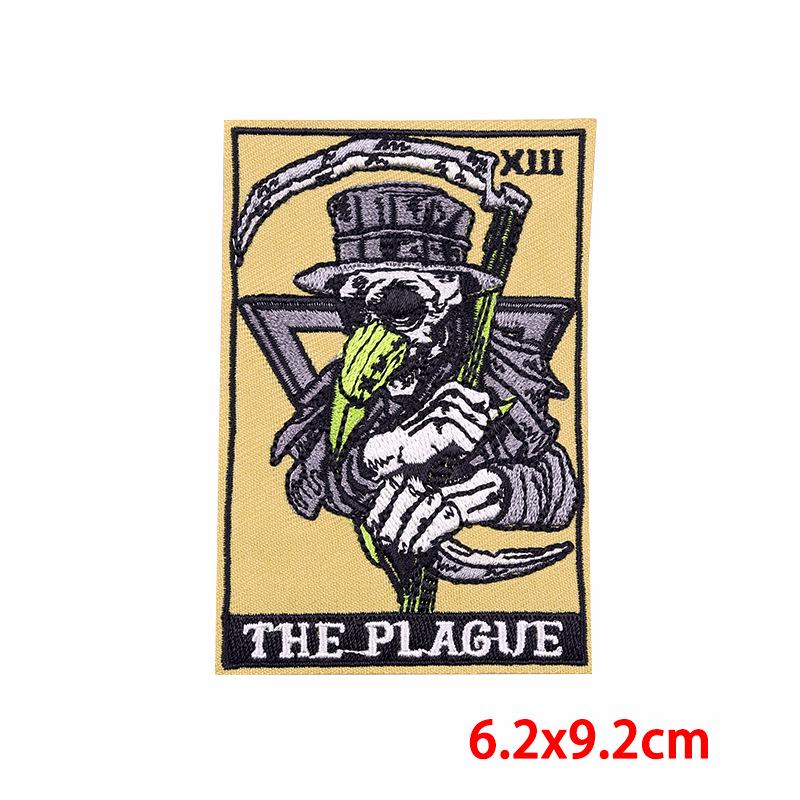 Punk Tarotkarte Stickaufnäher - DIY Jeansjacke Totenkopf Design