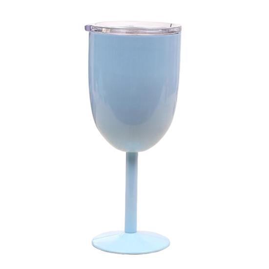 

10 Oz Glass Insulated Cocktail Double Walled High-foot Lidded Tumbler for Cocktails Wine
