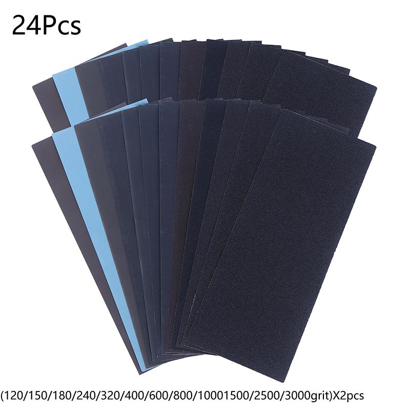 {MX} 12/24/28Pcs 120-3000 Grit Wet/Dry Sandpaper Abrasive Sanding Paper For Wood Sanding Metal Plastic Polishing Tools