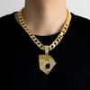 European & American Hip-Hop Cuban Chain Poker Card Pendant Men's Necklace