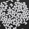200Pcs Long Oval Abs Imitation Pearl Beads White Plastic Loose Spacer For Diy Jewelry Bracelets Necklaces Crafts Making Wedding