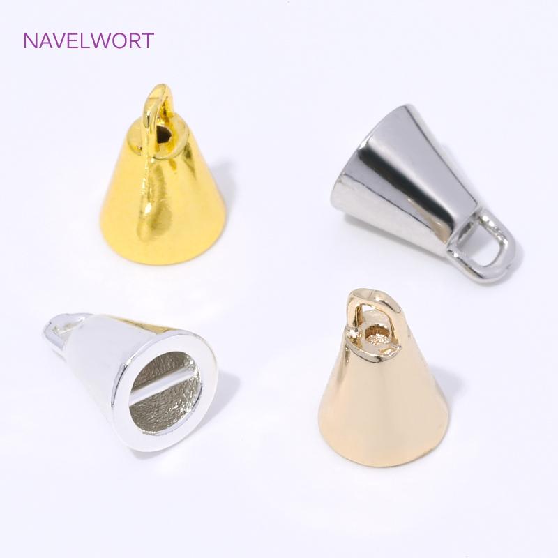 18K Gold Plated Brass Cone End Cap For Jewelry Making,Caps For Bracelet,Supplies For Jewelry,DIY Necklace Making Accessories