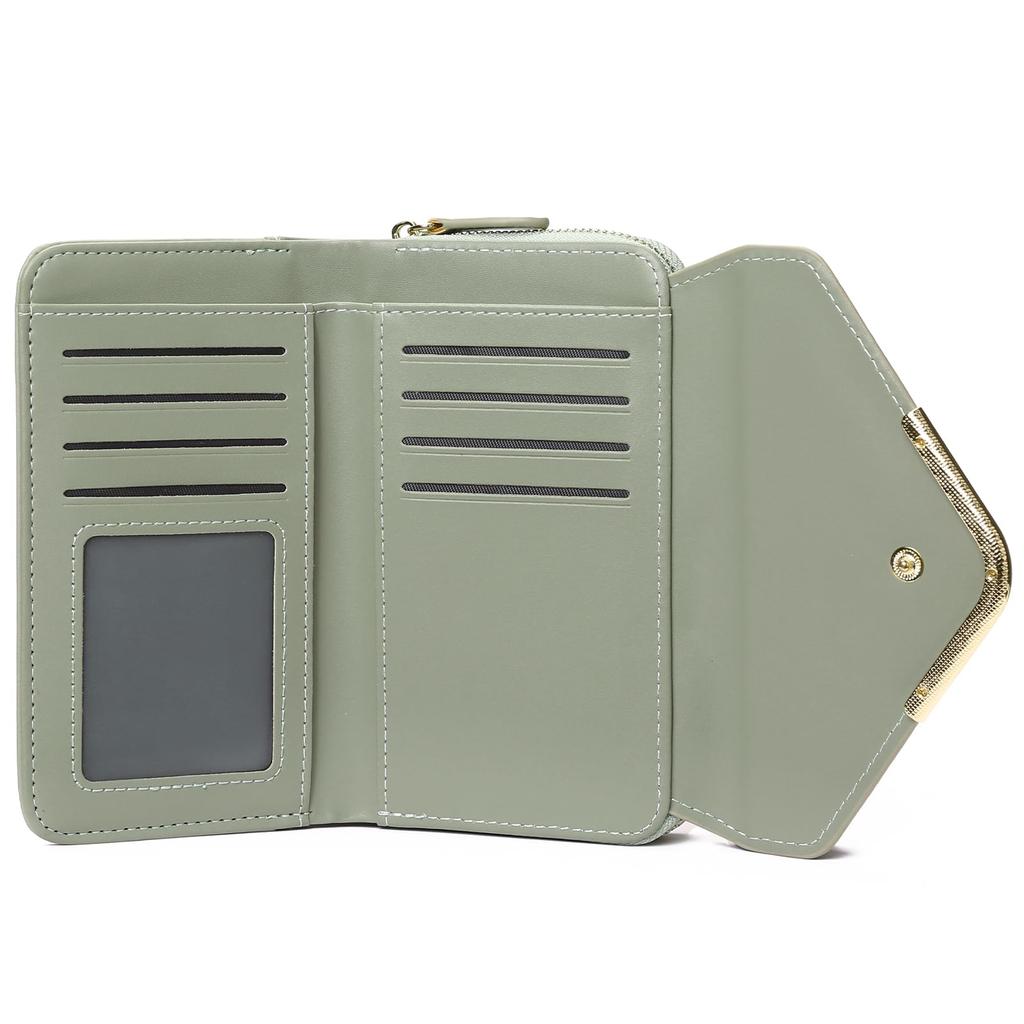 RNIEGA Popularny damski portfel składany, Lekki, z przegródkami na karty, kieszonką na monety i funkcjami anty-skimmingowymi, Uroczy i stylowy