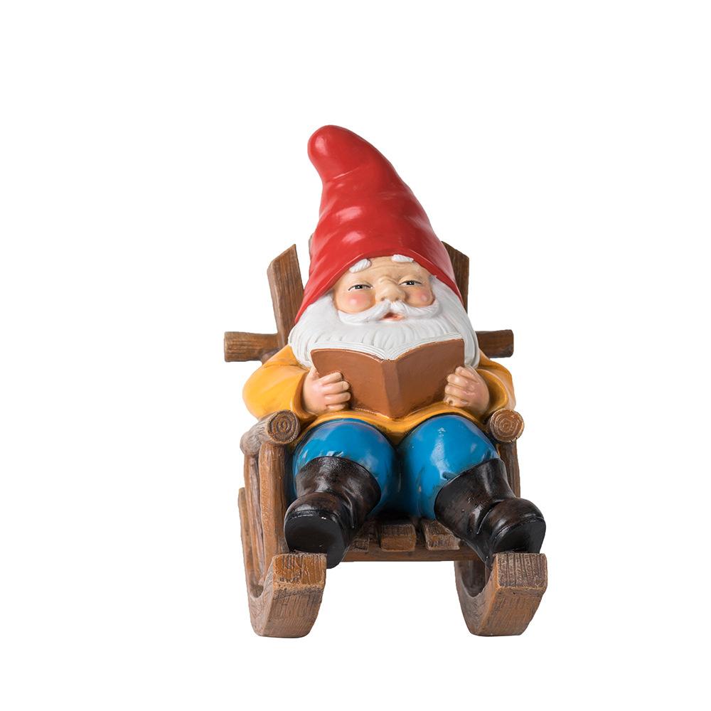 New Style Recliner Reading Goblin Ornaments Casual Home Desktop Dwarf Dwarf Resin Craft Decoration