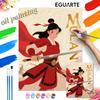 Mulan Handmade Diy Oil Painting Digital Painting Kit Home Living Room Entrance Decoration Hanging Painting