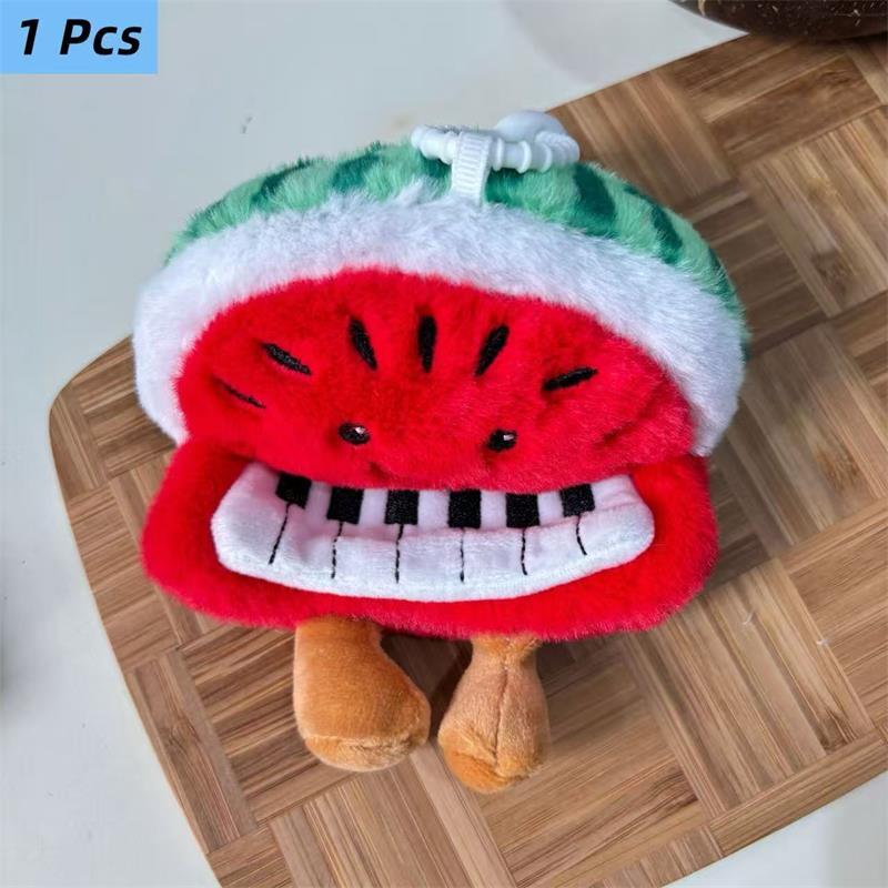 1/2 Pcs Cute Watermelon Piano Plush Toy Dolls Keychain Pendant Bag Hanging Ornament Stuffed Toys Girl Christmas Decor Kids Gifts