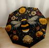 Bee And Floral Garden Portable Automatic Umbrella Retractable Design with 8-Rib Durability Durable Plastic & Iron for Outdoor Daily Use