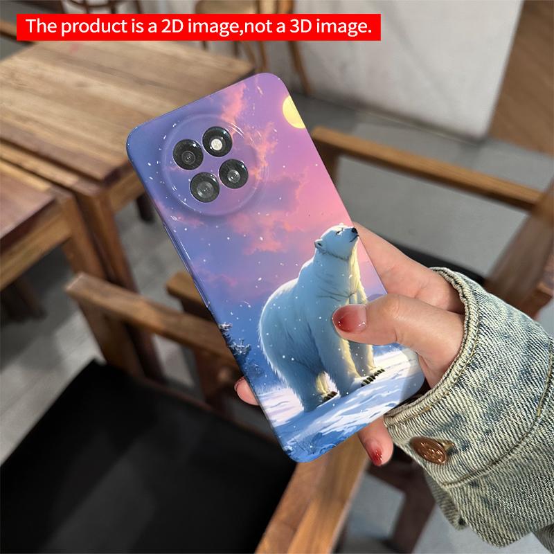 2DFlat Xiaomi Redmi phone casePolar Bear Under Moonlit Skysuitable for Redmi Note 11 12 13 14 A3 K80 15 17 Ultra