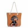 Sausage dog print thick rope single-shoulder beach bag 7274 CLE