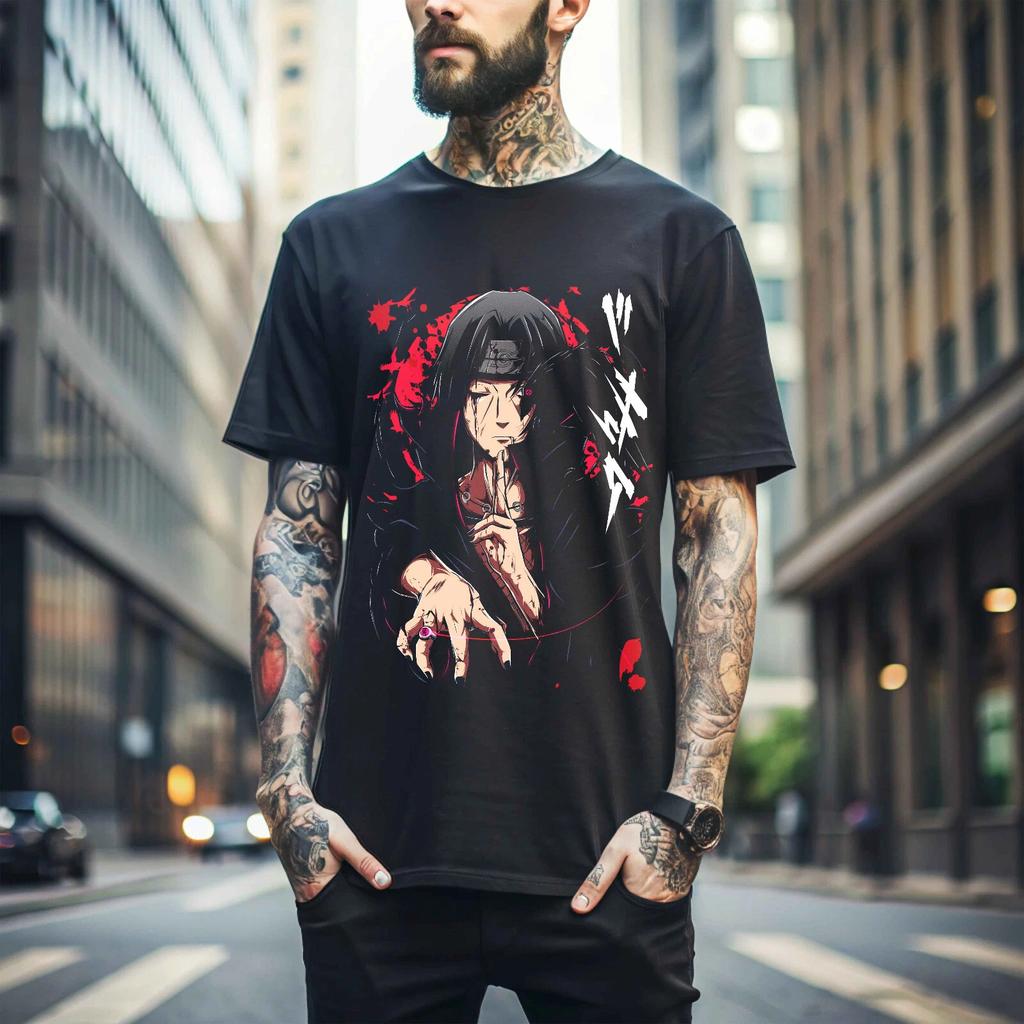 Naruto Shippuden Japanese Anime Men's T-shirt 2025 Summer New Retro Men's and Women's Streetwear