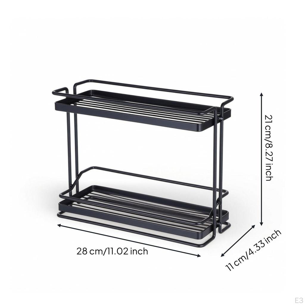 Counter Shelf Organizer with Two Tiers Ventilated Countertop SpaceSaving DoubleLayer