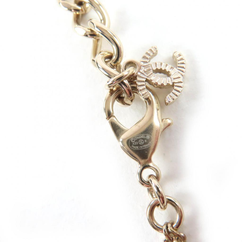 Excellent CHANEL Necklace COCO Mark Cube Gold Women A22K Used