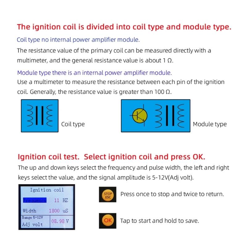 Idling Stepper Motor Instrument Fault Detector Drive Simulators Auto Ignitions Coil Tester Ignitions Coil Test Detector