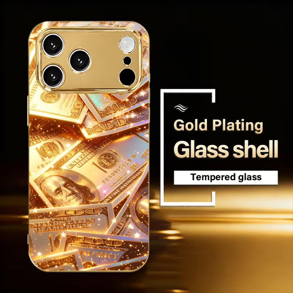 Goldmünze Banknote Reichtum Handyhülle für funda iphone für iPhone 17 Pro Max Hülle Glas für iPhone 17 16 15 14 13 12pm Pro Plus